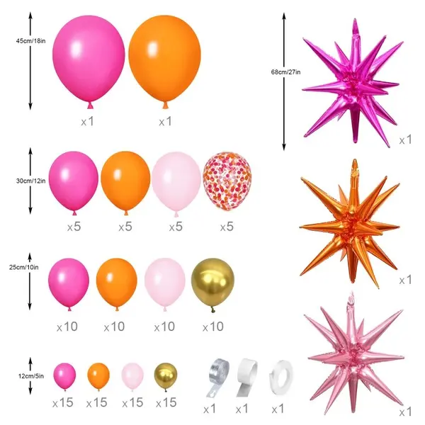 Compoziție baloane aniversare auriu și roz