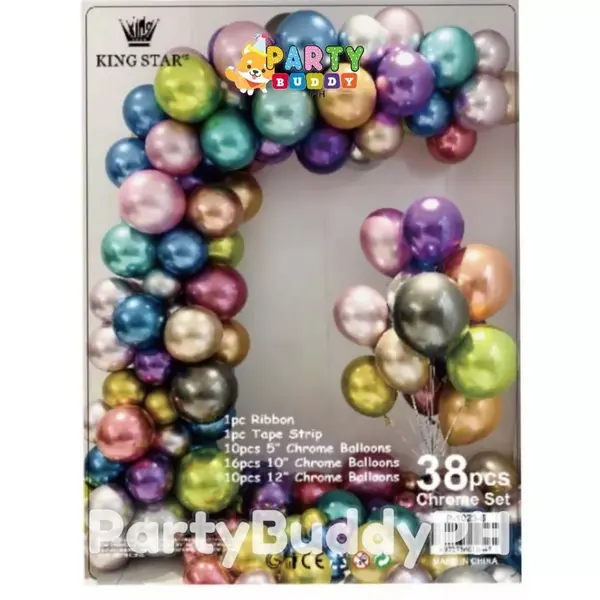 Set Arcadă Baloane Aniversare 38 Piese Multicolore