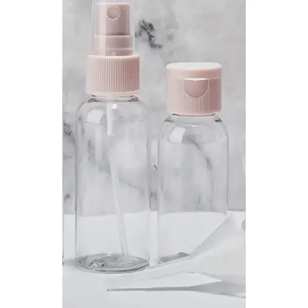 Set recipiente de voiaj cu pulverizator pentru cosmetice