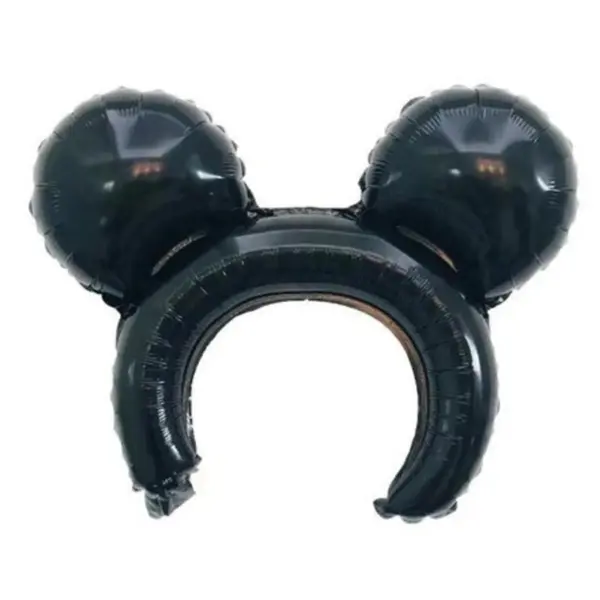 Balon din Folie Tip Bentiță pentru Cap, Model Negru Mat/Lucios Simplu, 31 x 31 cm