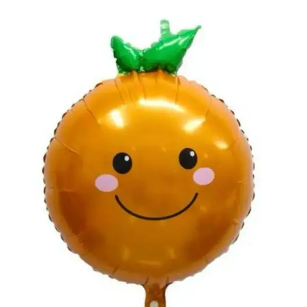 Balon din Folie de Aluminiu Tip Figurină, Model Portocală Zâmbitoare, 51 x 74 cm