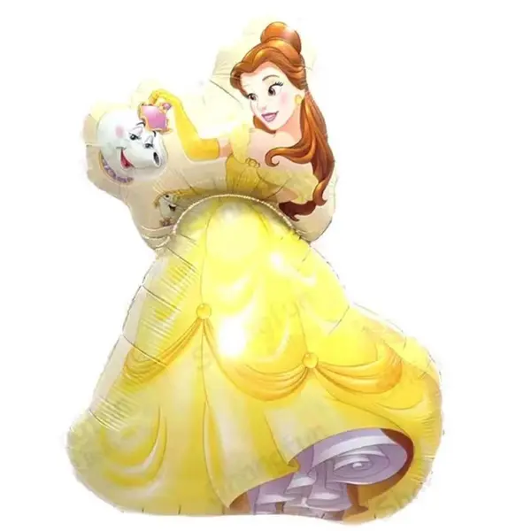 Balon din Folie Metalizată, Model Figurină Prințesa Belle (Frumoasa și Bestia), 85 x 65 cm