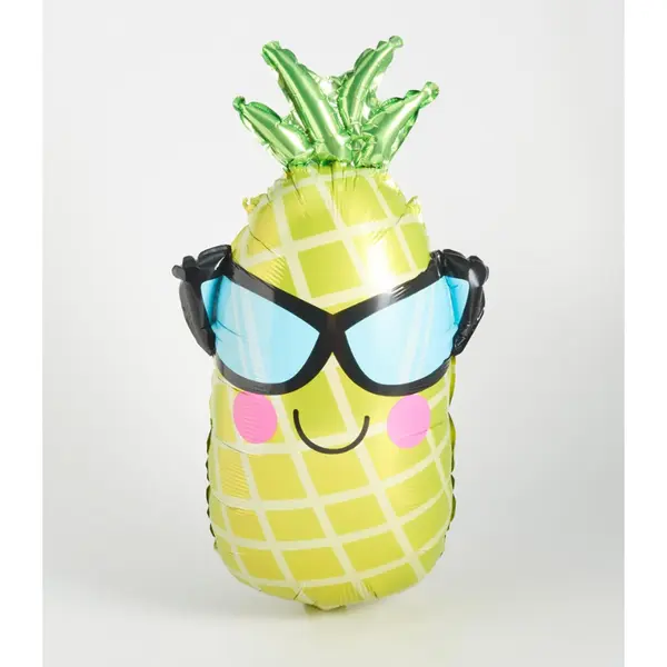 Balon din Folie de Aluminiu Tip Figurină, Model Ananas Zâmbitor, 72 x 42 cm