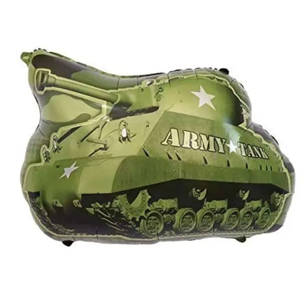 Balon din Folie de Aluminiu Tip Figurină, Model Tanc Army (Militar), 79 x 68 cm