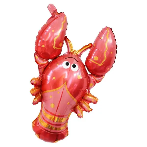 Balon din Folie de Aluminiu Tip Figurină, Model Rac / Homar Roșu, 98 x 78 cm