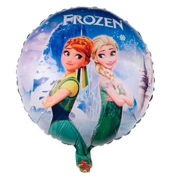 Balon din Folie de Aluminiu Rotund, Frozen Anna și Elsa, 45 x 45 cm
