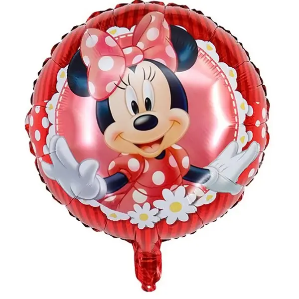 Balon din Folie de Aluminiu Rotund, Minnie Mouse Red Dots, 45 x 45 cm