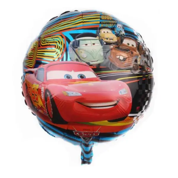 Balon din Folie de Aluminiu Rotund, Disney Cars Fulger McQueen, 45 x 45 cm