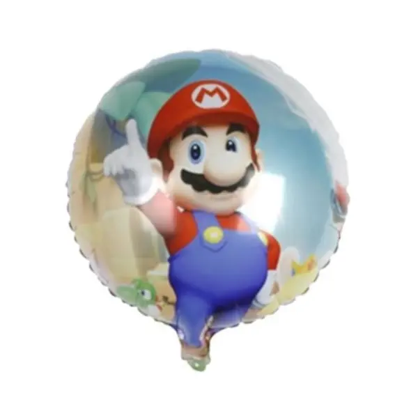 Balon din Folie de Aluminiu Rotund, Super Mario, 45 x 45 cm