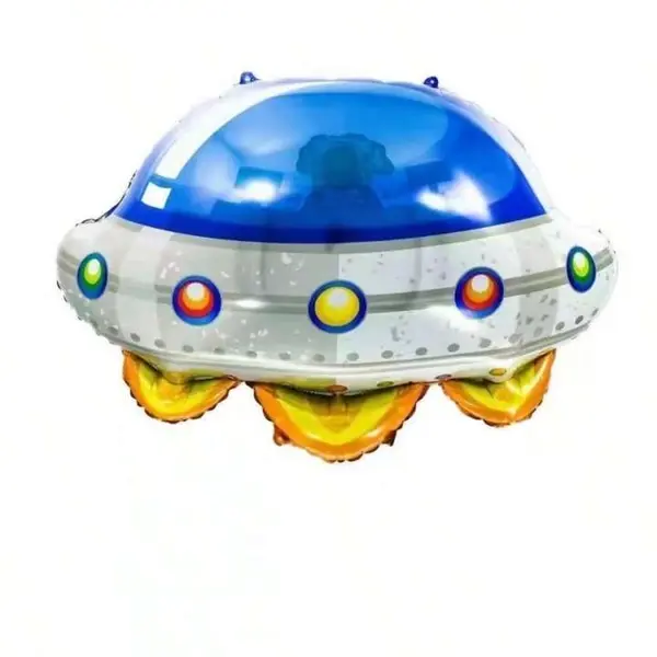 Balon din Folie de Aluminiu Figurină OZN (Navă Spațială), Decor Petrecere Tematică Cosmos, 63 x 54 cm