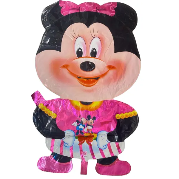Balon din Folie de Aluminiu Figurină Minnie Mouse în Rochie Roz, Decor Aniversar, 70 x 45 cm