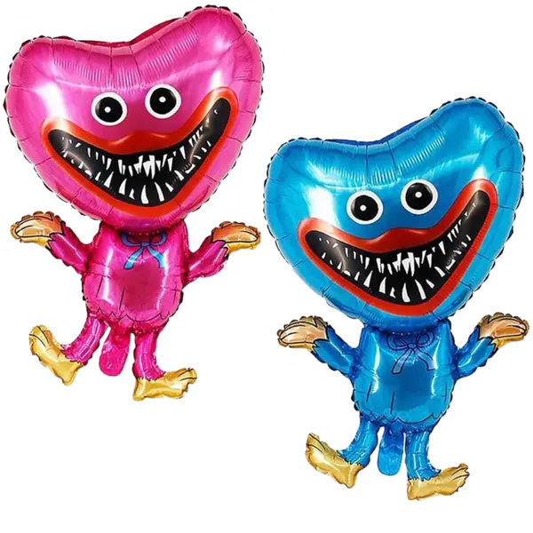 Balon din Folie de Aluminiu Figurină Huggy Wuggy sau Kissy Missy, Decor Tematic Poppy Playtime, 70 x 48 cm