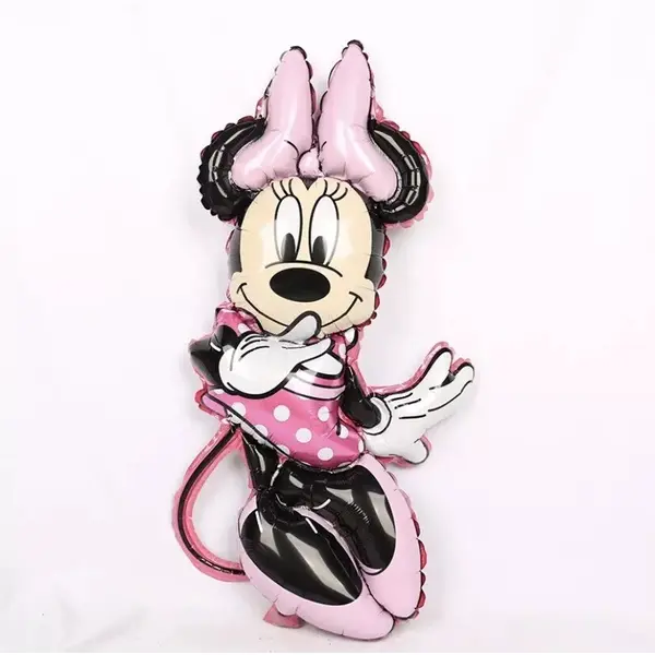 Balon din Folie de Aluminiu Tip Figurină, Model Minnie Mouse în Rochie Roz, 55 cm