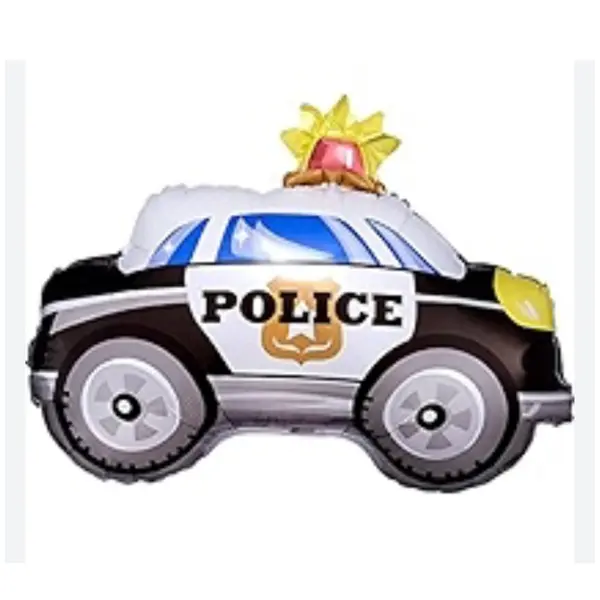 Balon din Folie de Aluminiu Figurină Mașină de Poliție, Decor Petreceri Tematice, 70 x 52 cm