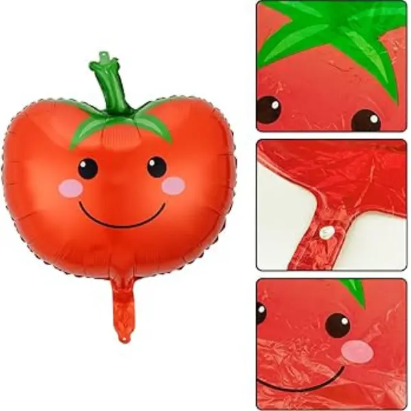 Balon din Folie de Aluminiu Rosu Metalizat, Accesoriu Decorativ, 60 x 55 cm