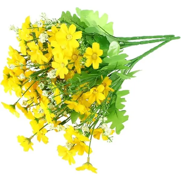 Buchet de Flori Artificiale cu 7 Capete, Model Girasol/Margaretă, Înălțime 31 cm