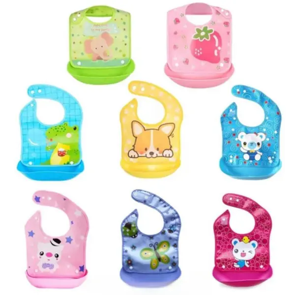 Bavețică din Silicon pentru Bebeluși, Model Ergonomic cu Buzunar și Închidere Reglabilă, Diverse Culori