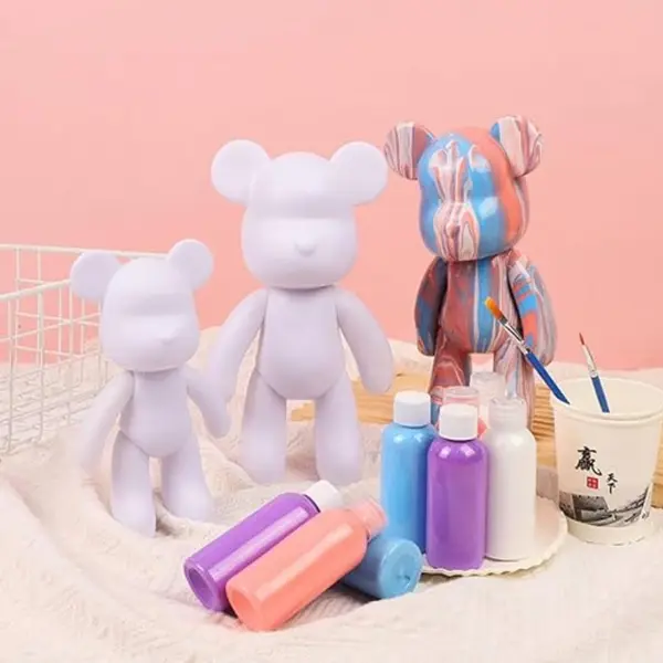 Figurină Ursuleț Alb pentru Pictat și Colorat, Material Rezistent, Înălțime 23 cm