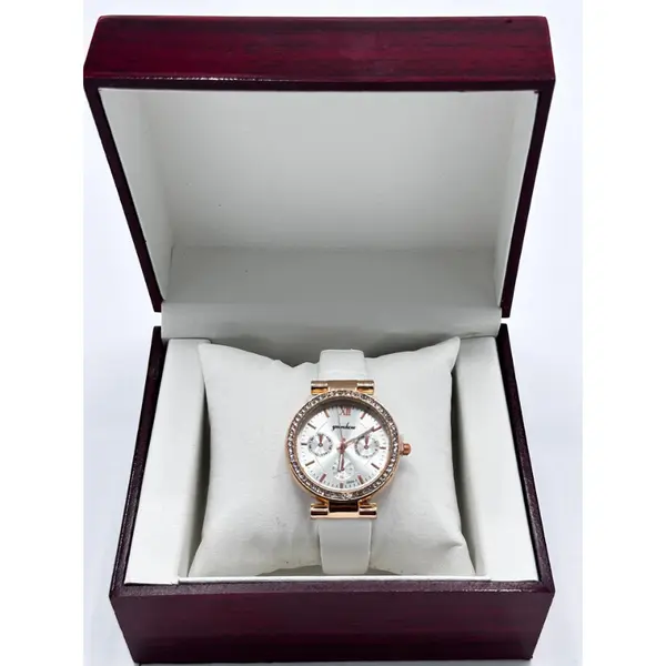 Ceas de Mână pentru Damă, Decorat cu Pietricele, Curea din Piele