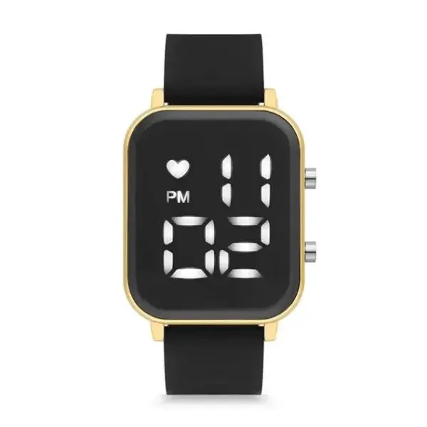 Ceas de Mână Unisex, Display Digital LED și Curea Silicon – Negru