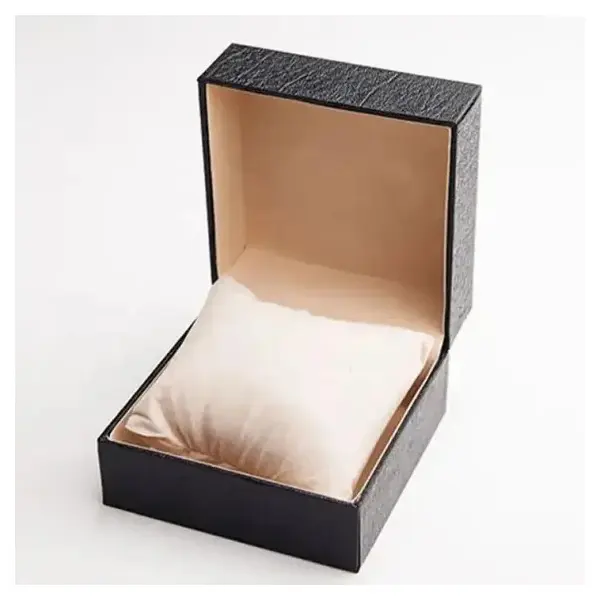 Cutie pentru Ceas din Lemn cu Perniță din Catifea, Organizator Cadou, 10 x 10 x 6 cm