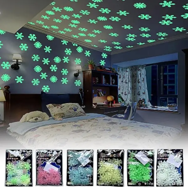 Stickere Decorative Fosforescente pentru Perete și Tavan, Efect Luminos în Întuneric, Pachet Compact, 17 x 8.4 x 3 cm