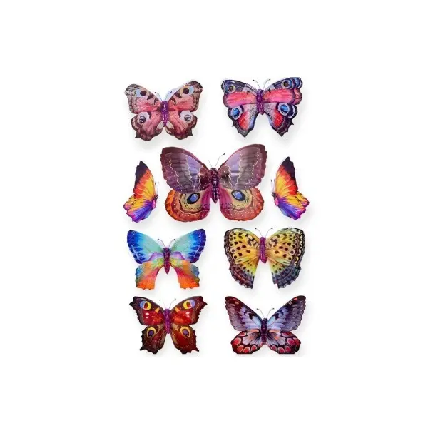 Stickere Decorative pentru Perete, Model Fluturi Multicolor 3D Effect, Dimensiuni 50 x 35 cm