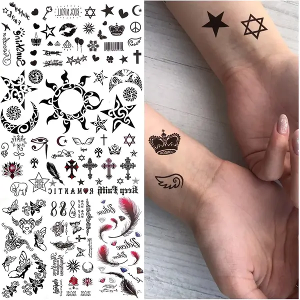 Tatuaj Temporar cu Aspect Realist, Rezistent la Apă, Dimensiuni 18.5 x 11.5 cm, Diverse Modele