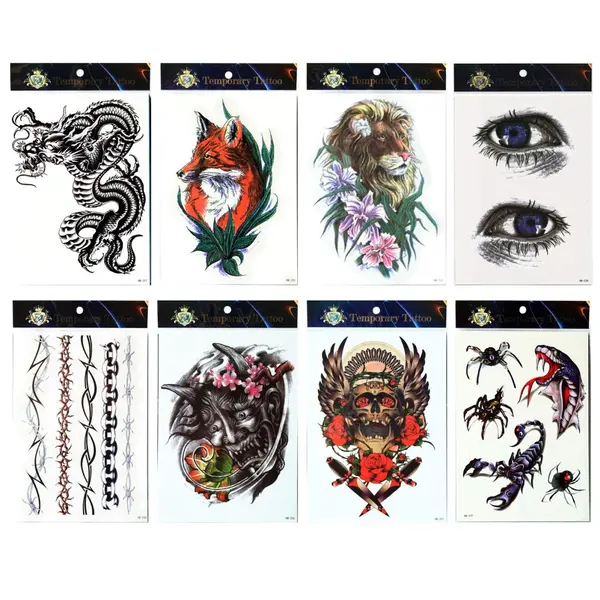 Tatuaj Temporar de Dimensiuni Mari, Design Realist, Rezistent la Apă, 32 x 16 cm, Diverse Modele