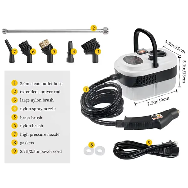 Set accesorii aparat de curățat cu abur cu perii și duze