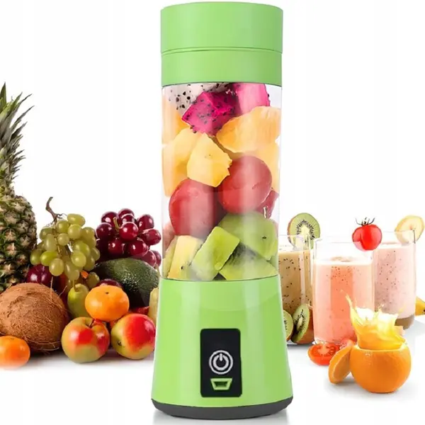 Blender portabil USB verde 350 ml pentru sucuri și smoothie