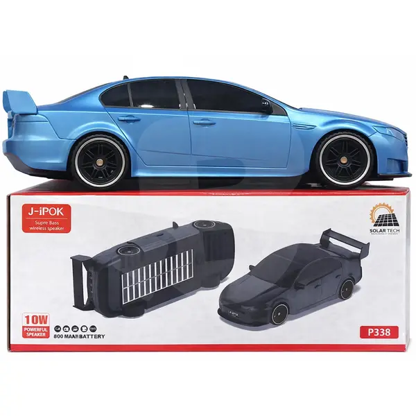 Boxă Bluetooth P338 Wireless tip mașină, 10W, Super Bass, panou solar, baterie 1200mAh