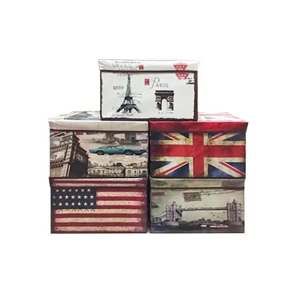 Cutie de Depozitare Textilă Pliabilă, Organizator Modular cu Mânere, 26 x 20 x 16 cm