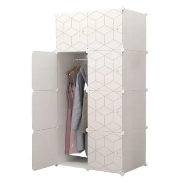 Dulap Modular de Depozitare pentru Cameră, Polipropilenă, 5 Compartimente + 1 Secțiune Umerașe, 75 x 47 x 147 cm