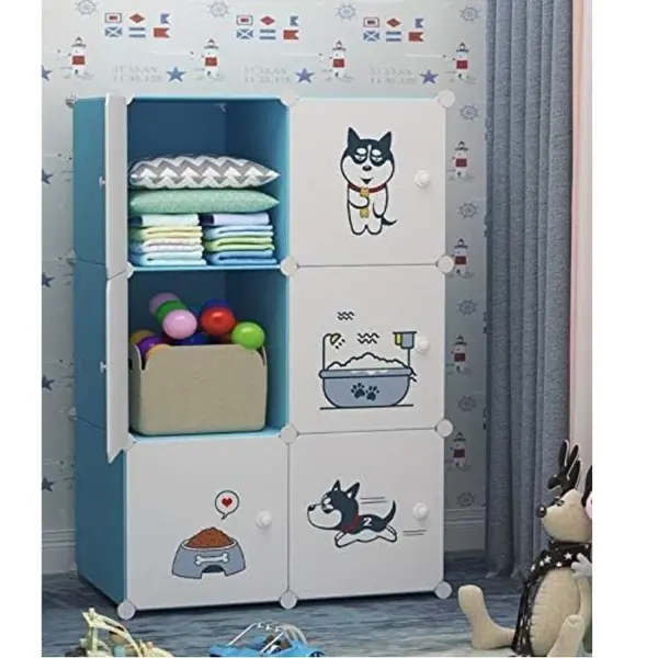 Dulap Modular de Depozitare pentru Copii, Polipropilenă Ecologică, 6 Compartimente, 75 x 37 x 111 cm