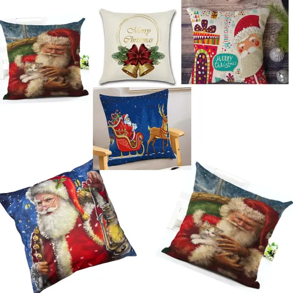 Față de Pernă Decorativă de Crăciun, Catifea Premium, Textură Moale, Model Festiv, 45 x 45 cm