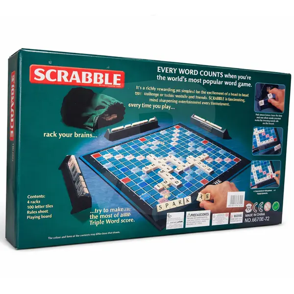 Componente joc Scrabble Original – litere, suporturi și tablă