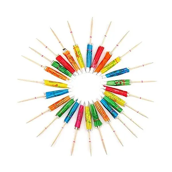 Set 12 Decorațiuni pentru Sucuri și Cocktailuri Mixte, Modele Colorate