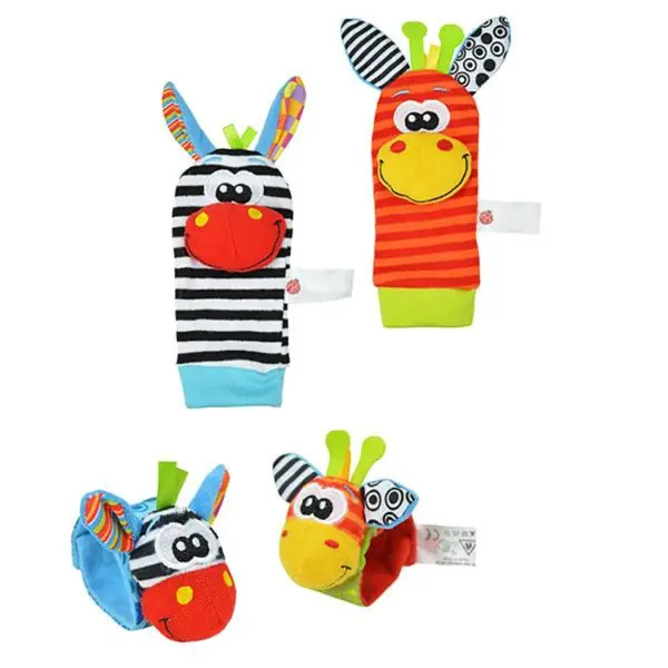 Set 2 Șosete și 2 Brățări cu Zornăitoare pentru Bebeluși