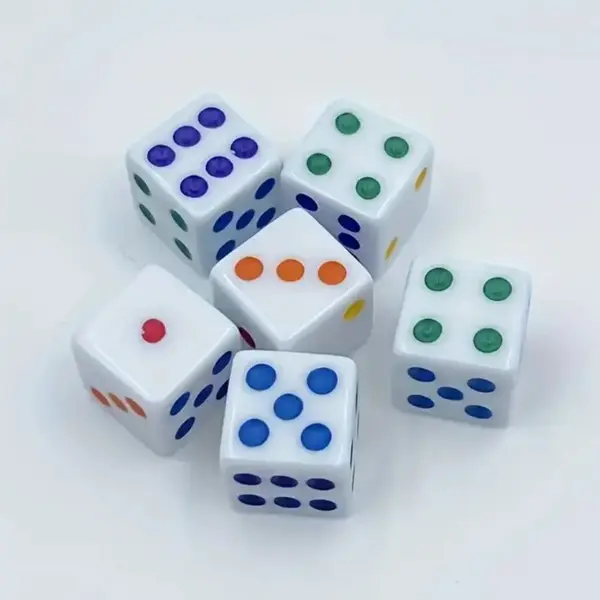 Set 6 Zaruri din Acrilic Translucid, Diverse Culori, 1.6 cm (16 mm)