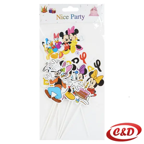 Set 8 decorațiuni tort și cupcakes Clubul lui Mickey, 18 cm
