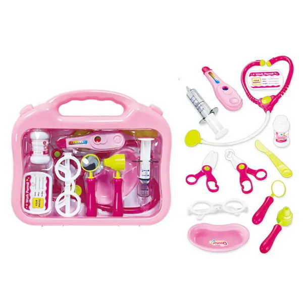 Trusă de Doctor de Jucărie în Geantă de Transport, Set Medical Interactiv cu Accesorii și Mâner
