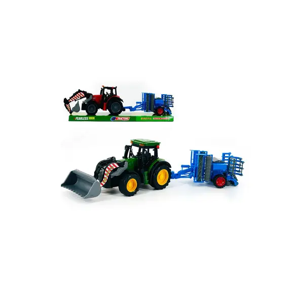 Tractor de Jucărie cu Cupă Mobilă și Semănătoare Agricolă, Ansamblu Complet pentru Fermă, 45 cm