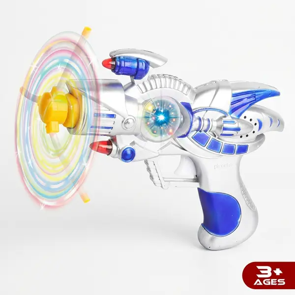 Pistol Interactiv „Galaxy Spinner” cu Elice Rotative, Lumini LED și Efecte Sonore