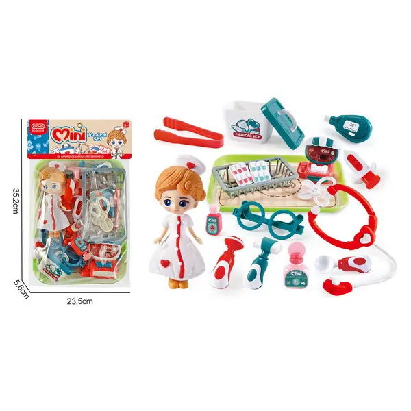 Set Medical de Jucărie cu Accesorii de Doctor, Trusă Interactivă pentru Copii cu Stetoscop și Instrumente