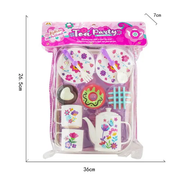 Set de Ceai „Tea Time Party” – Ceainic, Cești și Tavă de Servire, Design Elegant pentru Joc de Rol