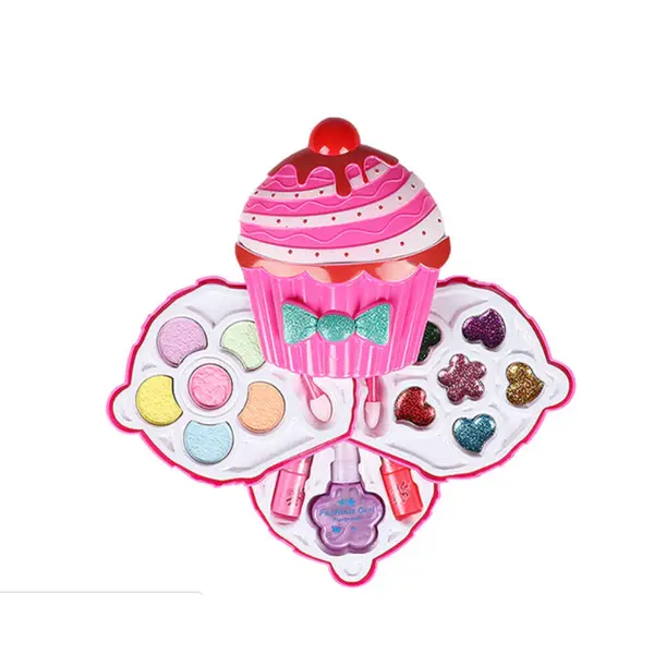 Trusă de Machiaj „Sweet Beauty” – Design în Formă de Prăjitură, Set Multi-Nivel cu Oglindă și Accesorii