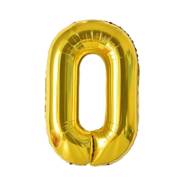 Balon din Folie de Aluminiu, Cifra 0, Culoare Auriu Metalizat, 68 x 53 cm
