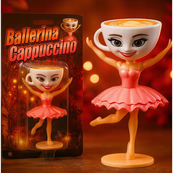 Figurină Balerină Cappucinno, Mini Statuetă Decorativă, Înălțime 11 cm – Eleganță și Grație