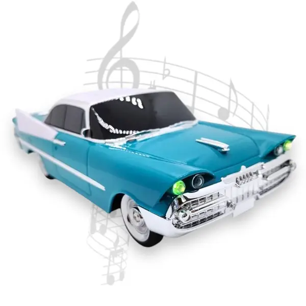 Mașină-Boxă Bluetooth Dodge 59, Radio FM, MP3, Stereo HIFI, 28 cm – Turquoise